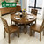 忆斧至家 中式 餐桌 实木圆形餐桌椅组合小户型饭桌餐厅家具(1.3m单桌十椅)