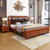 恒兴达 实木床1.8米中式橡胶木色双人床经济型简约现代小户型主卧储物床软靠床(1.8*2米海棠色 床+床垫+床头柜*1)