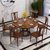 皮耐迪 新中式实木中国风一桌六椅家用圆桌金丝檀木圆形餐桌椅组合(单桌)