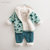 marcjanie马克珍妮婴儿冬装宝宝棉衣套装 男童儿童加绒加厚卫衣套装17856B(73(18M建议身高73cm) 北极熊)