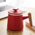 办公马克杯 陶瓷带盖大容量家用水杯个人过滤泡茶杯茶水分离(红色)