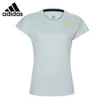 阿迪达斯羽毛球服女款比赛运动服速干短袖春夏团购印字T恤FM2014(FM2014浅绿 M)