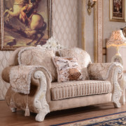 尼尔诗帝 欧式沙发组合大户型布艺沙发客厅123美式古典可拆洗沙发(图片色 双人位)
