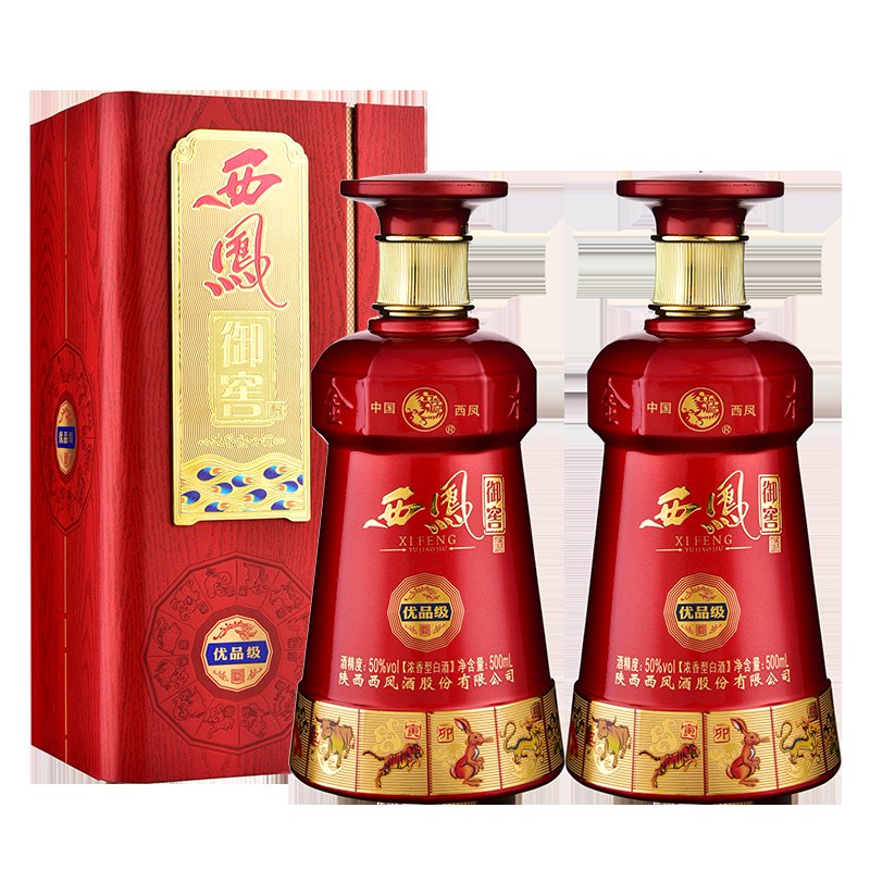 西凤酒50价格表和图片,西凤酒大吉祥50度报价 西凤酒御窖优品级50度浓香型高度白酒礼盒装婚庆宴请500ml2瓶