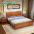 健舒宝 床 实木床1.8 1.5米简约现代中式实木家具 婚床双人床橡胶木床(海棠色 1.8米标准床)