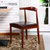 一米色彩 北欧餐椅 牛角椅 纯实木铁艺日式餐桌椅家具凳子(胡桃色 金属框架)