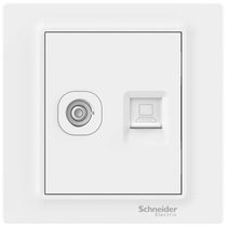 施耐德Easy S 隽意 系列 开关面板 开关插座电视、信息插座（超五类），白色