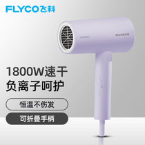 飞科(FLYCO)FH6276电吹风机家用大功率吹风筒负离子电风吹机吹飞可折叠1800W(紫色FH6277 热销)