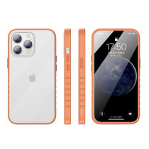 苹果13手机壳iPhone 13保护套磨砂透明肤感超薄软壳防摔全包手机壳(橙色 iPhone 13 Pro)