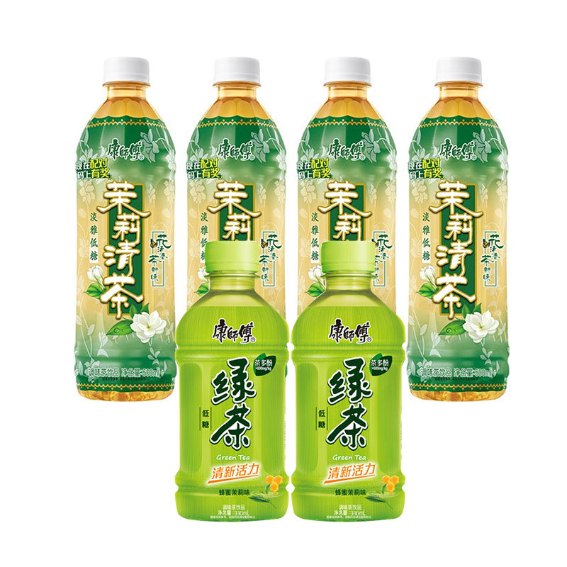 康师傅茉莉清茶500ml4瓶绿茶330ml2瓶