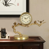 汉时欧式纯铜装饰座钟客厅中式创意金属时钟艺术静音台钟HD363(黄铜色（丽声机芯）)