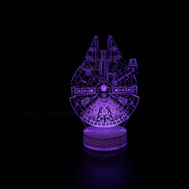 跨境星球大战系列3D七彩触摸台灯小夜灯LED创意礼品视觉灯(白)