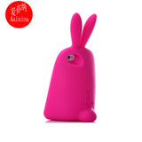 爱您纳（Aainina）苹果4/4S手机壳 可爱硅胶保护套立体兔子胖胖兔防摔壳(玫红色)