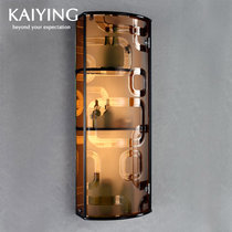 凯鹰欧式钢化玻璃置物柜储物收纳柜卫浴镜柜浴室边柜(多色可选)GC100(金茶色（右开门）)