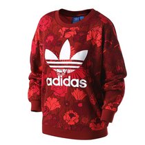 adidas 阿迪达斯 三叶草卫衣女子2016冬季新品 休闲套头衫 B36942(红色B36942)