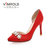 羽陌伦诗 韩版新款女鞋高贵优雅尖头水钻浅口细跟高跟单鞋 R214(红色 39)