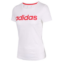 adidas阿迪达斯NEO女装2017春运动休闲圆领短袖T恤上衣BQ0344(白色 XL)