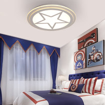 现代简约超薄盾牌圆形LED儿童房间吸顶灯 带遥控双色卧室客厅吸顶灯白色超薄LED现代平板灯(直径420mm 24w 双色分段)