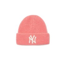 MLB粉红色大白标NY毛线帽32CPB5均码粉 百搭