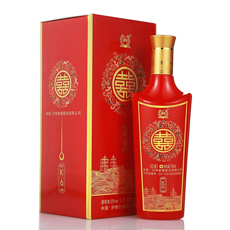 泸州老窖 双喜酒喜庆装k6 白酒52度 500ml