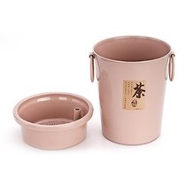 茶渣桶 塑料茶叶茶水桶带排水管口 茶桶双耳 353A(颜色随机 353A)