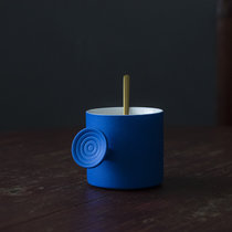 日式陶瓷杯子克莱因蓝色咖啡具意式浓缩手冲咖啡杯家用水杯马克杯(克莱因蓝逸云咖啡杯（单杯） 默认版本)
