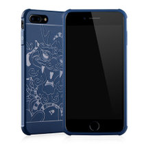 木木（MUNU）苹果iPhone7plus手机壳 苹果7plus手机套 保护壳 手机保护套 全包外壳 磨砂软壳套 硅胶套(蓝色-祥龙)