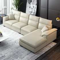 A家家具 布艺沙发现代简约组合大小户型可拆洗沙发组合 DB1558(奶茶色(科技布) 三人位+中位+左贵妃位)