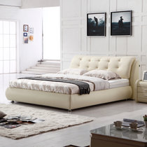 佳宜居 皮床 双人床 1.8米软床 皮艺床 婚床  品牌床 C2028(米白色 1.8*2米)