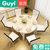 古宜（Guyi） 古宜 大理石实木餐桌 现代简约小户型可伸缩折叠餐桌椅组合6人圆桌饭桌(大理石转盘不单独出售)