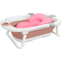 世纪宝贝婴儿可折叠浴盆搭配厚浴垫果粉BH-315+212 宝宝洗澡盆