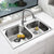 绿太阳卫浴 水槽 双槽 304不锈钢双槽 厨房洗菜盆 水槽套餐 85052(85052+A36111)
