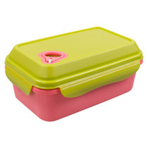 甜厨（TenCook） 940ml彩色系列抽真空保鲜盒 饭盒便当盒 微波炉冰箱可用 苔绿+海棠红 无分隔 TCVSB01106