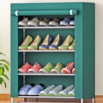 索尔诺 4层鞋柜简易鞋柜防尘自由组装鞋橱储物柜04C(録色 04C)
