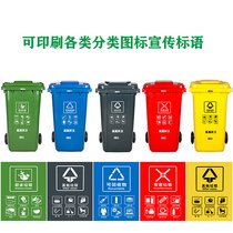 俊采云JunCaiYun加厚240L挂车垃圾分类桶 环卫塑料垃圾桶JCY-226分类垃圾桶果皮桶果皮箱(军绿色 JCY-226)
