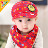 婴儿帽子春秋冬1-2岁儿童帽男童韩版潮0宝宝鸭舌帽3小孩6-12个月(红色)