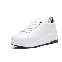 洛尚百搭2017春季新款小白鞋女运动鞋休闲韩版学生系带板鞋平底白鞋子LS166(白黑色 40)