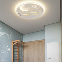 北欧卧室灯现代简约2021年新款灯具主卧室房间灯星星月亮吸顶灯(白色50cm 三色光)