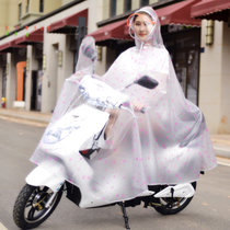 单人雨衣电动摩托车电瓶车雨衣成人非一次性雨披骑行全身防雨(雪花粉 5XL)