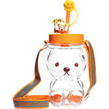 泰迪珍藏小熊星空系列月兔Tritan塑料可爱方便携带盖吸管奶茶杯女(虎年系列 默认版本)
