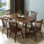 餐桌实木餐桌椅组合现代简约长方形饭桌北欧日式小户型餐厅家具橡胶木桌子(单桌1.5米胡桃色)