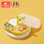 宝宝餐盘吸盘一体式婴儿童硅胶吸管碗分格盘学吃饭训练勺餐具套装(瓦米纳黄猫爪餐盘+盖子、吸管 默认版本)