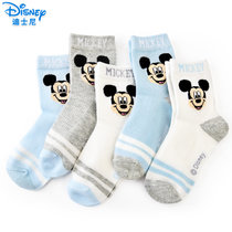 迪士尼（Disney）儿童袜子春秋 男女精梳棉米奇卡通袜 棉质男童袜子学生袜5双装(18-20cm 深蓝)