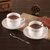 敏杨 金边/银边咖啡杯碟 (单只) 陶瓷杯欧式 送白瓷小勺子(银色)