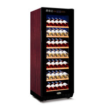 西伯仑XL-128智能恒温红酒柜 茶叶柜 冷藏柜 冰吧展示柜 实木层架  展示架 平架 挂杯 红木纹(红色暗拉手展架)