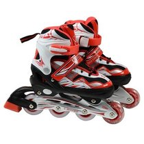 乐士ENPEX溜冰鞋儿童成人用可调直排轮滑鞋旱冰鞋MS168(红色 M码（36-39）)