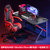 电竞桌电脑桌台式家用简易书桌办公桌双人游戏桌椅组合套装桌子(流光RGB 长100cm 宽60cm黑K电竞+电竞椅（红）)