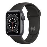 （Apple）苹果Apple Watch Series 6/SE 智能手表iwatch6/SE苹果手表(S6深空灰色铝金属表壳+黑色运动表带 44mm GPS款)