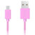 360充电数据线 Micro USB2.0 安卓电源线 1M 粉色