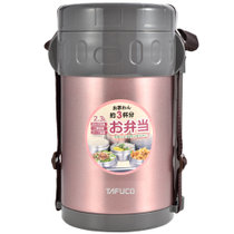 日本泰福高(TAFUCO)四层保温饭盒不锈钢保温桶免加热大容量配包2.3L 桃粉色